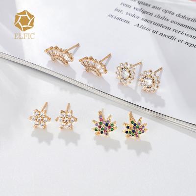 China Bohemian Elfic Fashion Wedding Zircon Earring Girlfriend Gift Trendy Gold Plated for sale