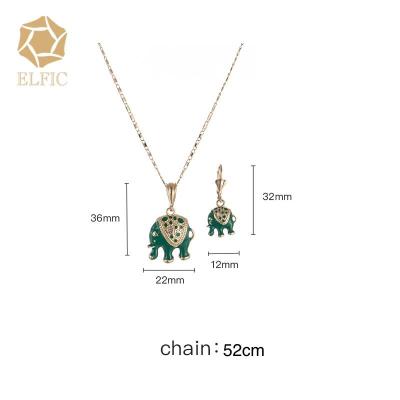 China Not Allergy Animal Elfic Earrings Necklace Set Jewelry Elephant Religion for sale