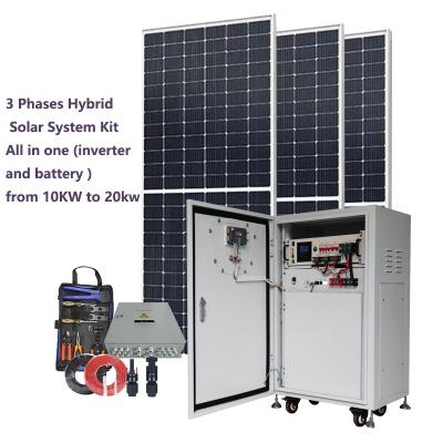 China SUN'S VAST Lihtium 10KWH 20KWH 10KW 20KW Commercial Hybrid Storage 380v 220v 3 Phase Solar Home System Kit Set Feed Back All in One for sale