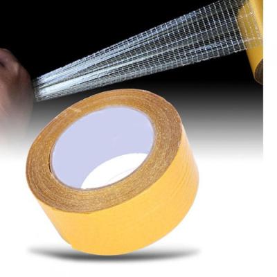 China Sale Waterproof High Quality Whole Side Fiberglass Adhesive Tape, Yellow Double Sided Carpet Tape For Carpet Foam for sale