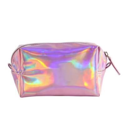 China 100% Hot Sales Eco-friendly Fashion Laser Color Bright PU Leather Custom Cosmetic Bag Small Leather Cosmetic Bag For Women (NL33) for sale