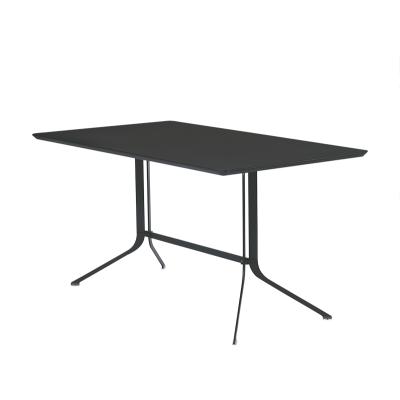 China Heavy Duty Black Minimalist Rectangular Dining Table for sale