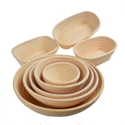 China Handmade Oval Round Bread Proofing Basket Bread Baking Molds Sourdough Bannetons Rattan Fermentation Basket Viable Wholesale Customized for sale