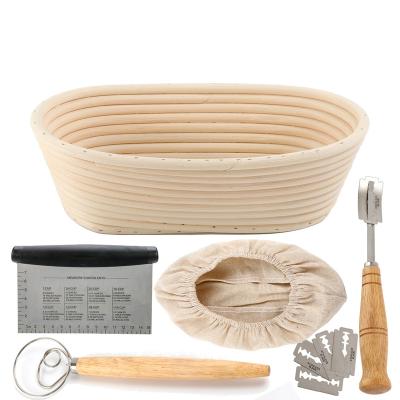 China Wholesale Oval Round Viable Bread Proofing Basket Sourdough Bannetons Bread Baking Molds Bakery Tools Bread Blade Dough Scraper for sale