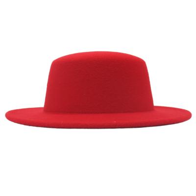 China HOJEE 2022 NEW High Quality 100% Wool Felt Wool Felt Straw Hat Solid Color Fedora-Simple Dyed Hats Picture Hats Wholesale Fedora Hats for sale