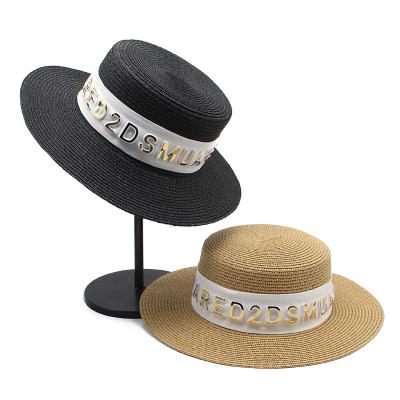 China Best Selling Picture HOJEE Custom Logo Accepted Low MOQ Straw Hat Straw Sun Visor Hat For Adult for sale