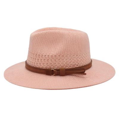 China HOJEE 2022 Picture Fashion Wholesale Wide Brim Straw Hat Summer Unisex Classic Beach Sun Straw Hat With Removable Hat Belt for sale