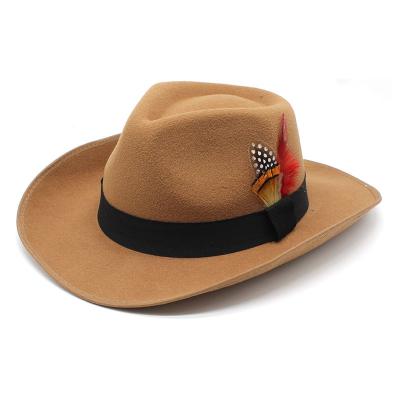 China Custom Wide Festival Fedora Hat Jazz Hat Unisex Party Music brim HOJEE image color polyester and cotton material for sale