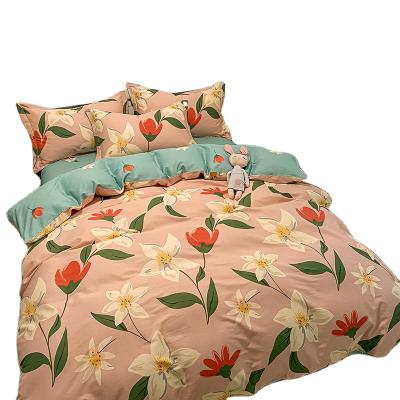 China Nondisposable High Quality Cotton Bedding Set 100% Custom Floral Print Comforter Sets Bedding King Size With Quality Zipper for sale