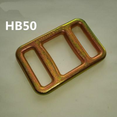 China Manual packing 50mm copper stair buckle for woven strap, 1 inch metal stair buckle for strapping for sale