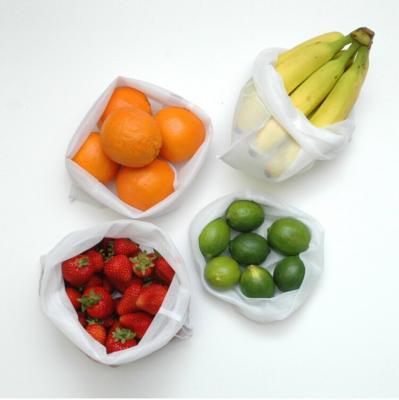 China Reusable Washable Reusable Fruit Vege Carrier Storage RPET Mesh Produce Bag 5 Pieces Te koop