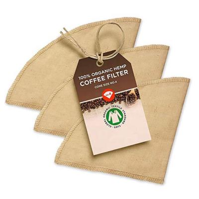 China Durable Logo Overlock Stitching Natural Cotton Cloth Organic Coffee Filter Eco-Friendly Custom Viable Hemp Reusable Jute GOTS for sale