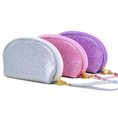 China PVC Fashion Shell Glitter Cosmetic Bag , Small Women Makeup Pouch Cosmetic Bag for sale