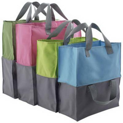 China Custom Foldable Seal Handled Shopping Tote Bags For Supermarket Trolley for sale