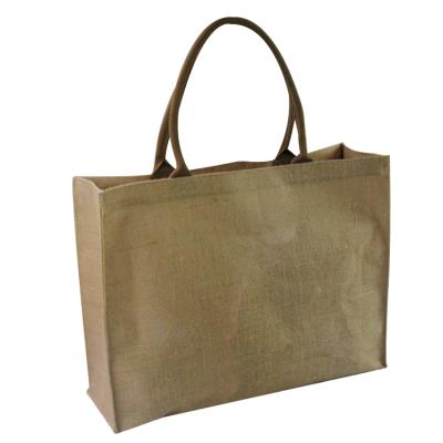 China Jute Sack Fashion Recycle Sack 100% Jute Tote Bag Custom Logo Shopping Bag Burlap for sale