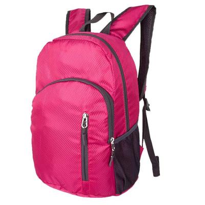 China Waterproof Hot Pink Colors Water Resistant School Bag Outdoor Sport Fitness Gym Casual Foldable Backpack for sale