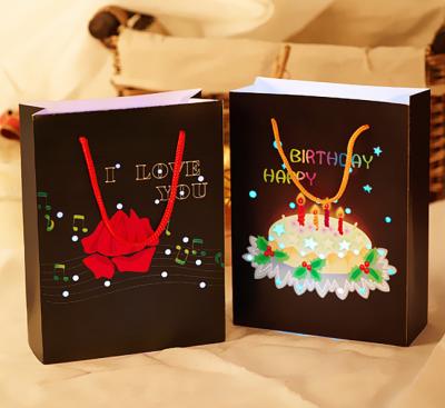 China Recyclable Paper Gift Bags Shopping Bag LED Light Bags Promotional for sale