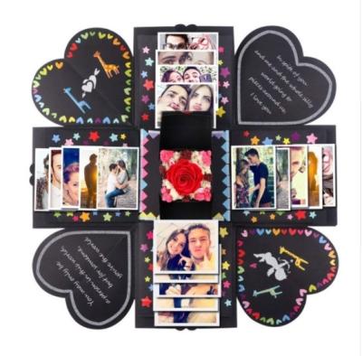 China paper & DIY Cardboard Surprise Love Explosion Box Gift Explosion For DIY Album Photo Album Birthday Gift 15x15x15cm for sale