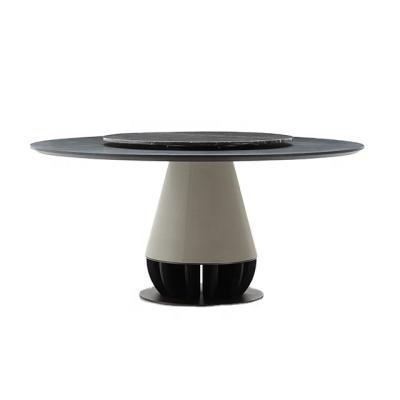 China Hot Sale Nordic Luxury Adjustable Modern Minimalist Wood Base Style Natural Marble Round Dining Table (Other) China Manufacture for sale