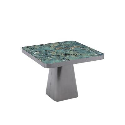 China (Other) Nordic Style Home Furniture Coffee Table Adjustable Gray Stainless Steel Marble Coffee Table For Living Room for sale