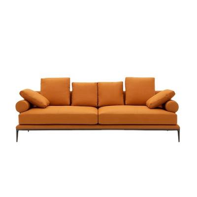 China Modern High End Manufacturer Modern Luxury Living Room Modular Furniture L Shape Sofa Set Couch With Metal Leather Leg for sale