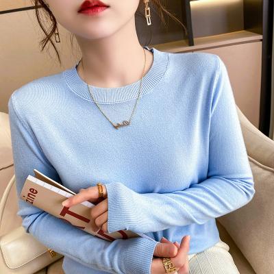 China Spring and autumn sustainable knitwear women's clothing all-match round neck Korean style loose inner sweater women's new bottoming shirt for sale