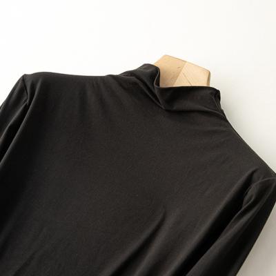 China Viable milk fiber basing maskt sleeve tops-shirt autumn and winter basic clothing inner elastic half neck shirt women's turtle neck along for sale