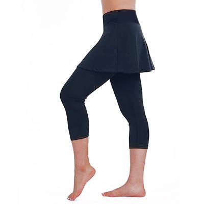 China Breathable Ladies High Waist Elastic Tennis Training Yoga Sports Running Cropped Pants Gaiters for sale