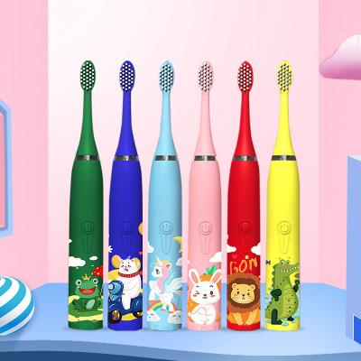 China Battery Powered Trending Products 2021 New Arrivals Slim Oral Sonic Care 360 ​​Degree Rotating Stand Children Electric Toothbrush For Children for sale