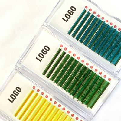 China Natural Glitter Lash Extension Trays Lashes With Colored Eyelash Extension 8-18mm Lash Extensions Colored for sale