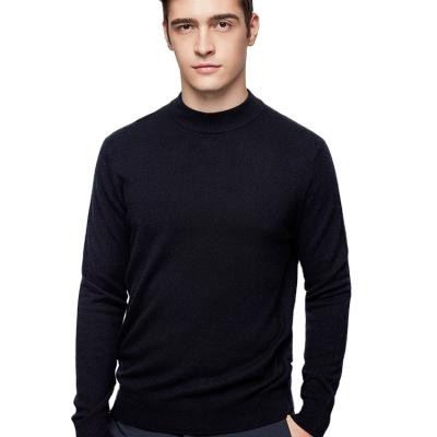 China Anti-wrinkle men's turtle neck sweater 100%merino wool crewneck high quality winter sweater for men for sale