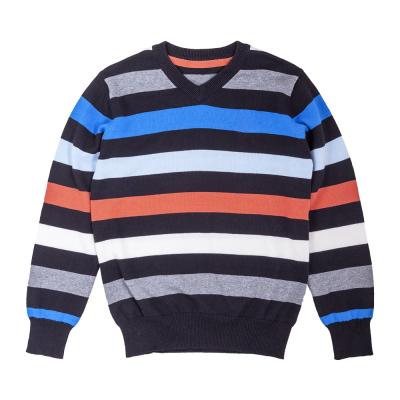 China Baby Boy Stylish Stripes Baby Sweater Sweater Designs100%cotton Anti-Shrink Long Sleeve for sale