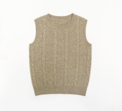 China 2020 Fashion Baby Boy Anti-Shrink Sweater Designs 100% Cashmere Round Neck Cable Knit Sweater Vest for sale