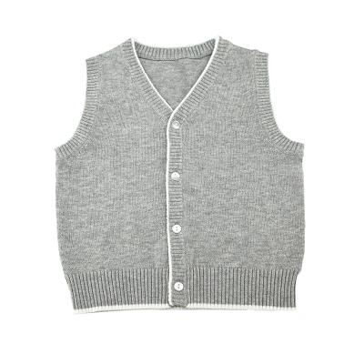 China Baby Boys V Neck Anti-Shrink British Stylish Color School Uniform Gray Sweater Vest for sale