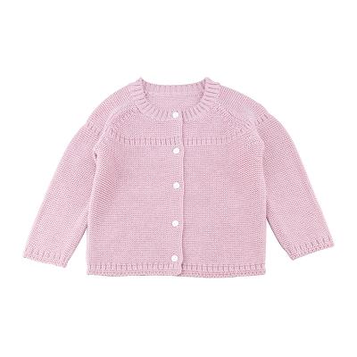 China Fancy Sale Baby 100%cotton Hot Pink Color Sweater Anti-Shrink Cardigan for sale