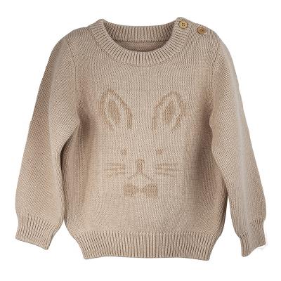 China Unique 100%cotton fashion jacquard anti-shrink cartoon knitted patterns design baby bulky sweater for sale