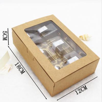 China Wholesale Recyclable Kraft Paper Food Cookies Packaging Custom Brown Kraft Paper Box Food Packaging Box With Window for sale