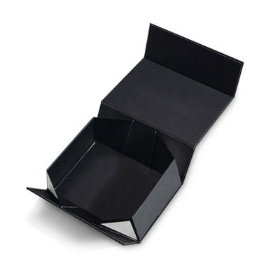 China Wholesale Recyclable High Quality Black Magnetic Folding Gift Boxes For Hair Cosmetic Gift Boxes for sale