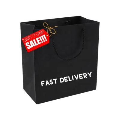 China Free Sample Fast Delivery Biodegradable Cosmetic Gift Bag Biodegradable Black Shopping Paper Bag for sale