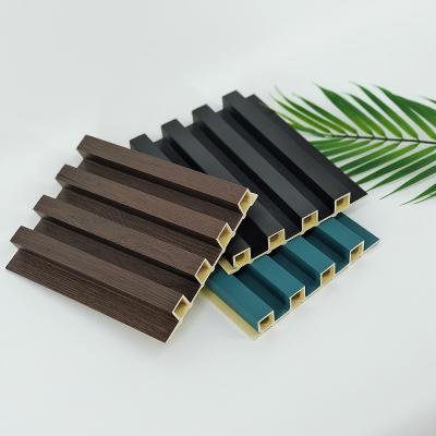 China waterproof fluted WPC wall panel pvc wall covering fibre bamboo decorative panel rejilla de pvc for sale