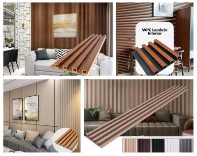 China PVC 3D wall panels WPC covering woodgrain slat wall panels for sale