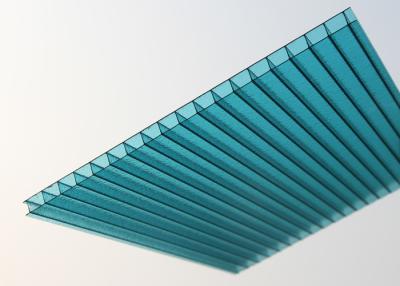 China Lake Blue Polycarbonate Sheet , Embossed Hollow Polycarbonate Roof Panel for sale