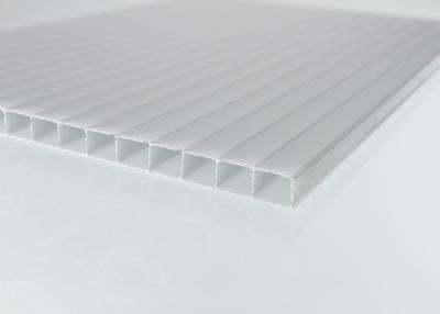 China 8mm Polycarbonate Hollow Sheet , Silver Grey Polycarbonate Twin Wall Roofing Sheets for sale