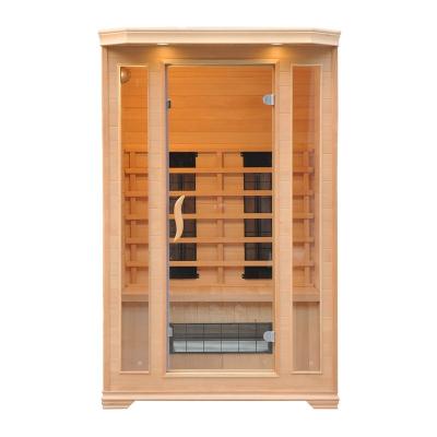 China Computer Control Panel Standard Infrared Wooden Hemlock Sauna Cabinet Sauna With Computer Control System for sale