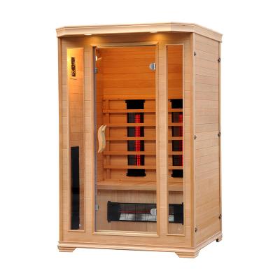 China Computer control panel factory direct household dry wood outdoor two person far infrared sauna for sale