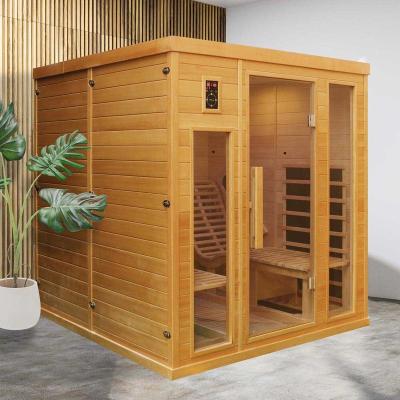 China Factory direct sales computer control panel infrared sauna sauna with transom windows for sale