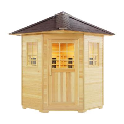 China Far Infrared Computer Control Panel Good Quality Good Quality Solid Wood Outdoor Sauna Room for sale