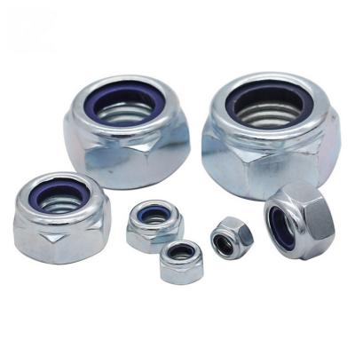 China Heavy industry china factory making metal Din985 steel blue galvanized nylon lock blue hex insert nylon lock nut at cheap price for sale