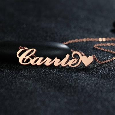 China TRENDY S925 Sterling Silver Custom Name Necklace Rose Gold Plated Womens Names Jewelry Necklace for Girlfriend's Gift for sale