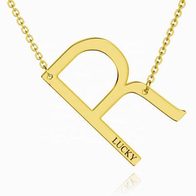 China Best Selling Customized Customized Letter Name Gold Alphabet 26 Uppercase DIY Gold Plated Personalized Necklaces for sale